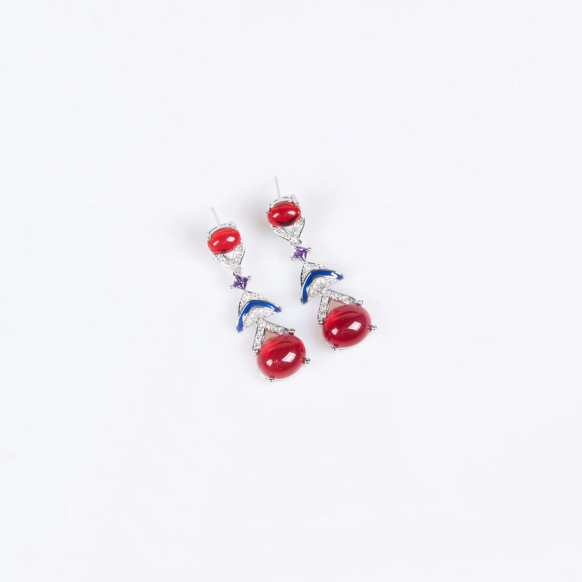 Elegant Ruby Red Crystal Jewelry Set – Luxury Necklace and Earrings for Women