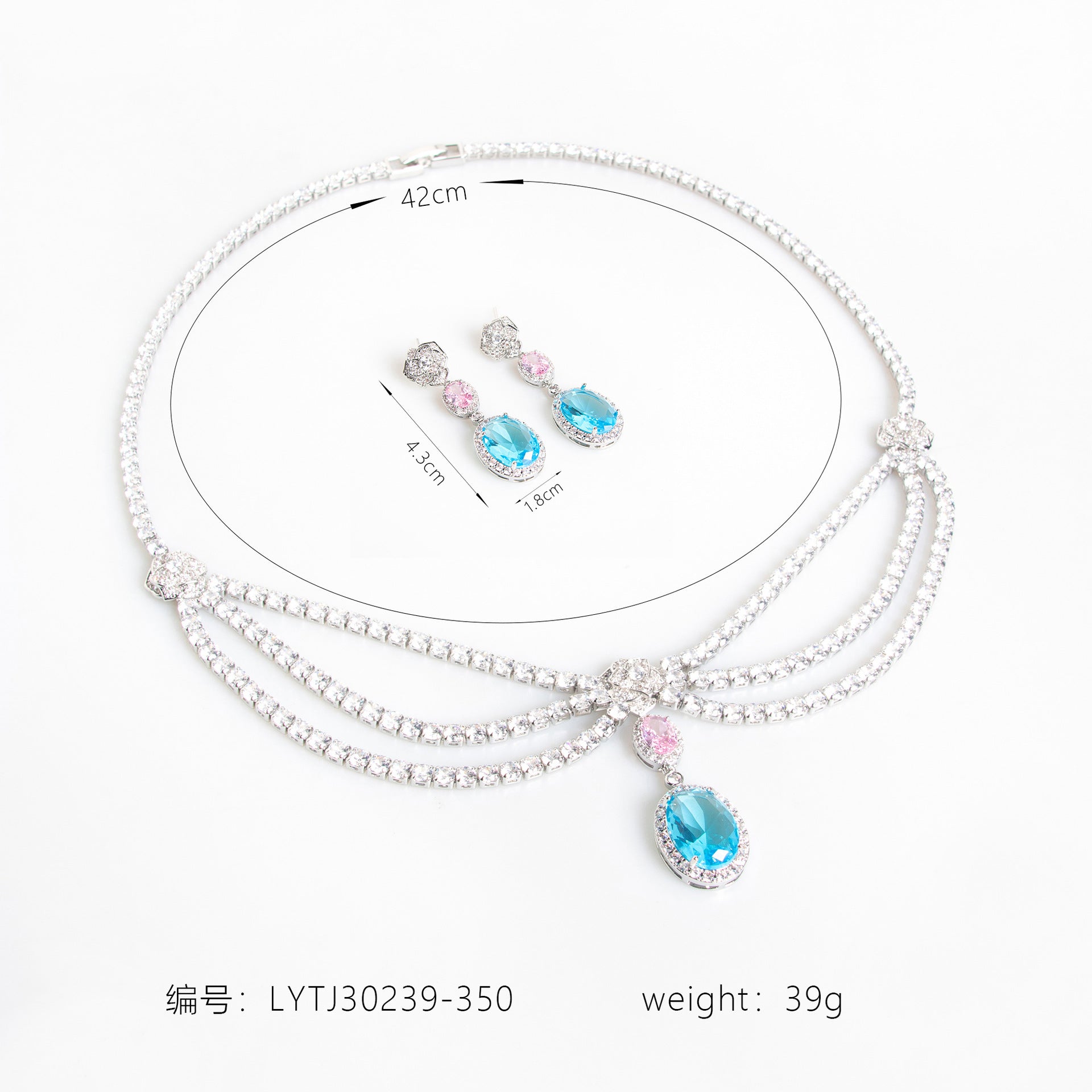 Luxury Yellow Gemstone Triple-Strand Necklace Set for Women – Crystal Jewelry with Matching Earrings