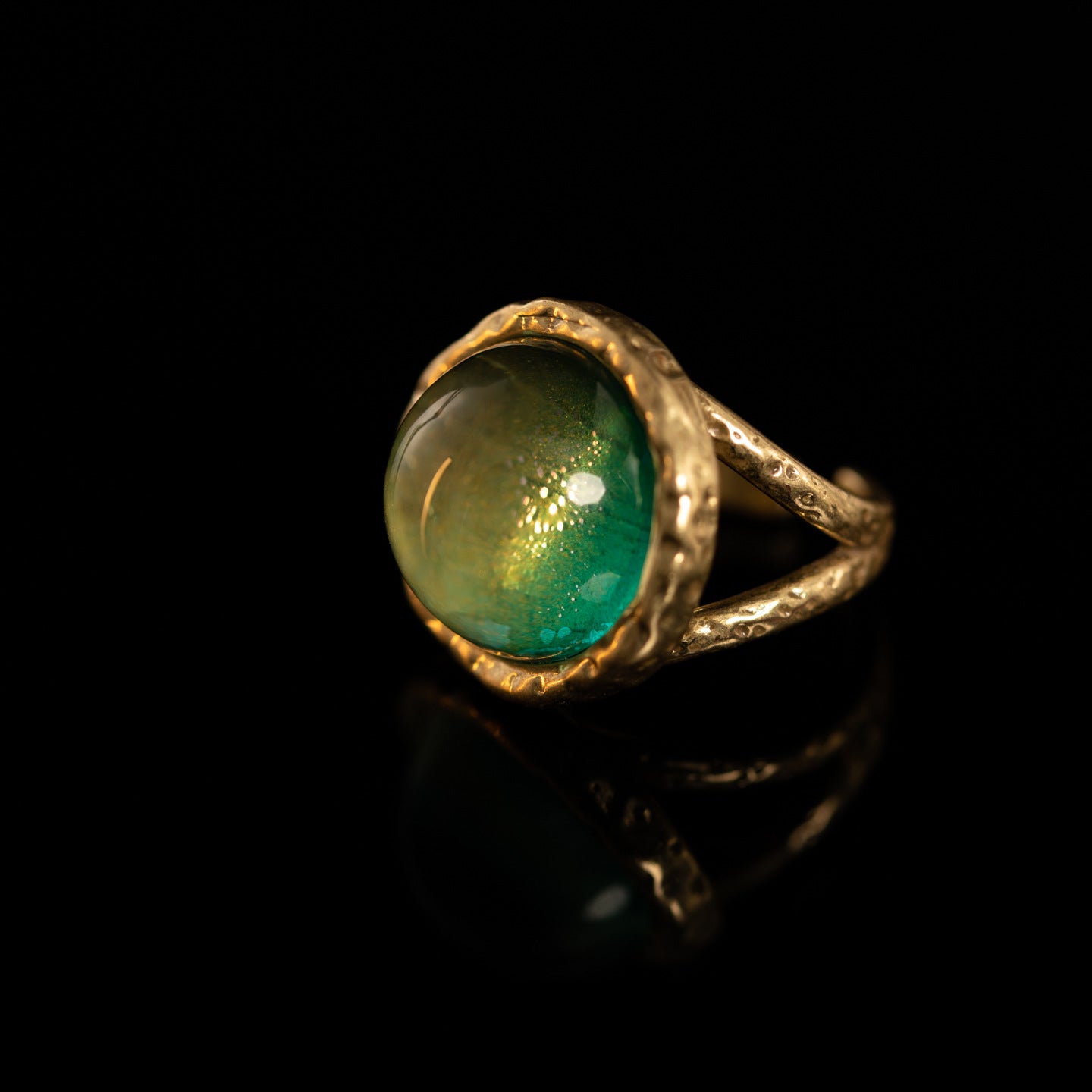 Fashion retro copper plating green gradual change glazed suit