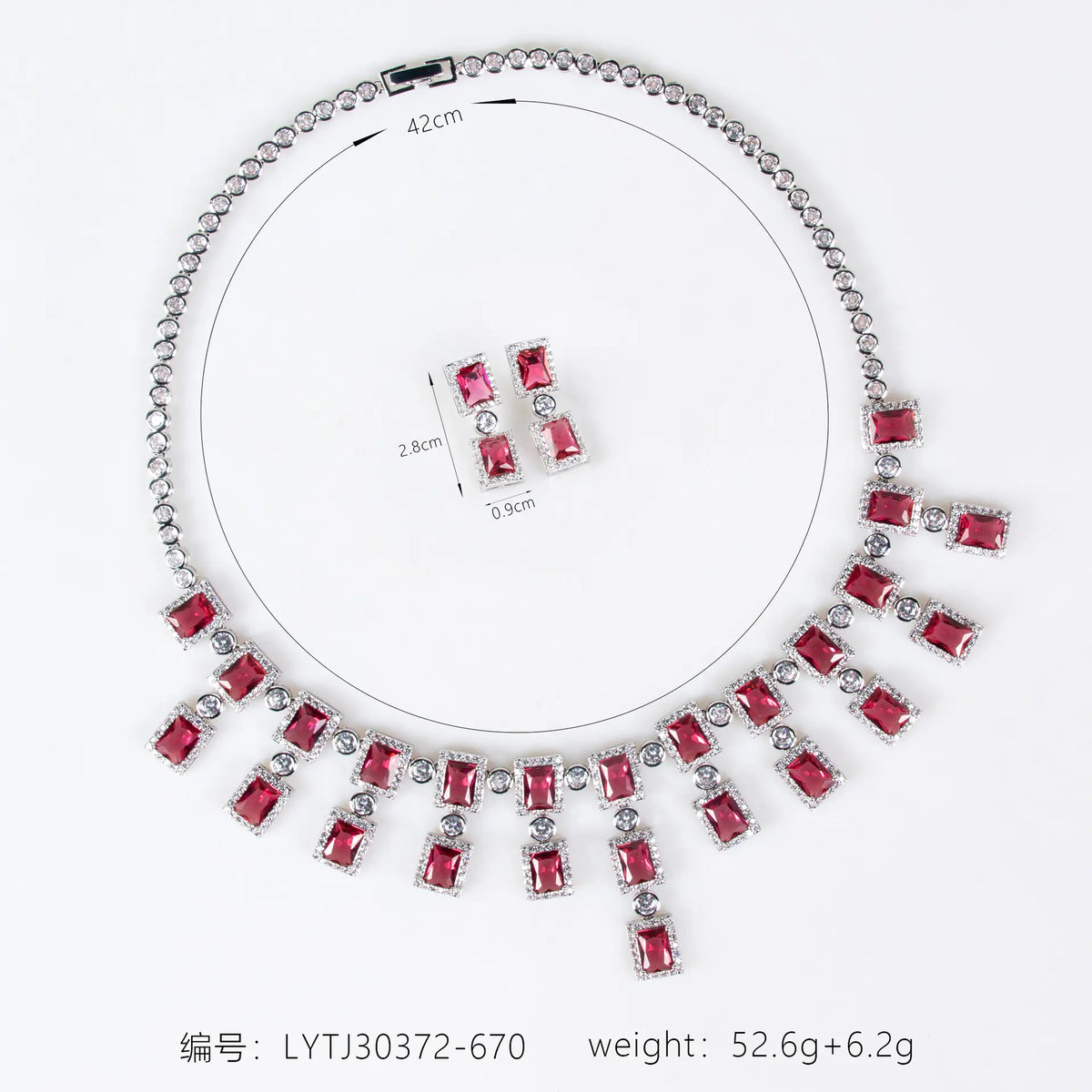 Luxury Emerald Green Crystal Jewelry Set – Statement Necklace and Earrings for Women
