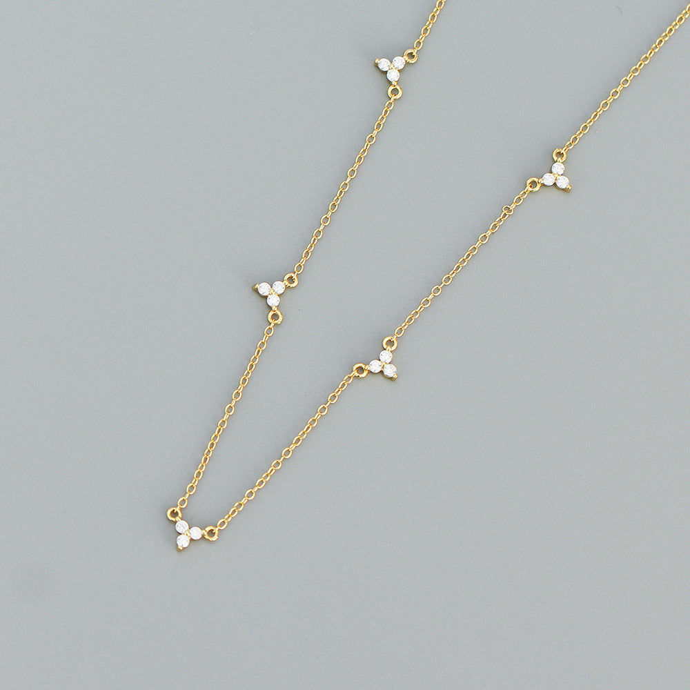S925 Silver Mini Diamond Set Necklace