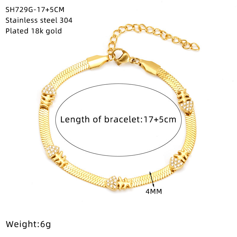 Niche light luxury zircon titanium steel bracelet