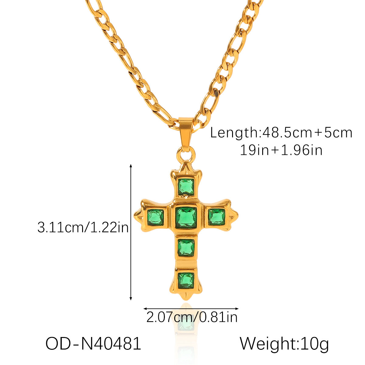 Fashion Titanium Steel Cross Clavicle Pendant Chain