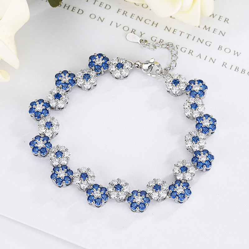 Fashion Blue Zircon Flower Collection