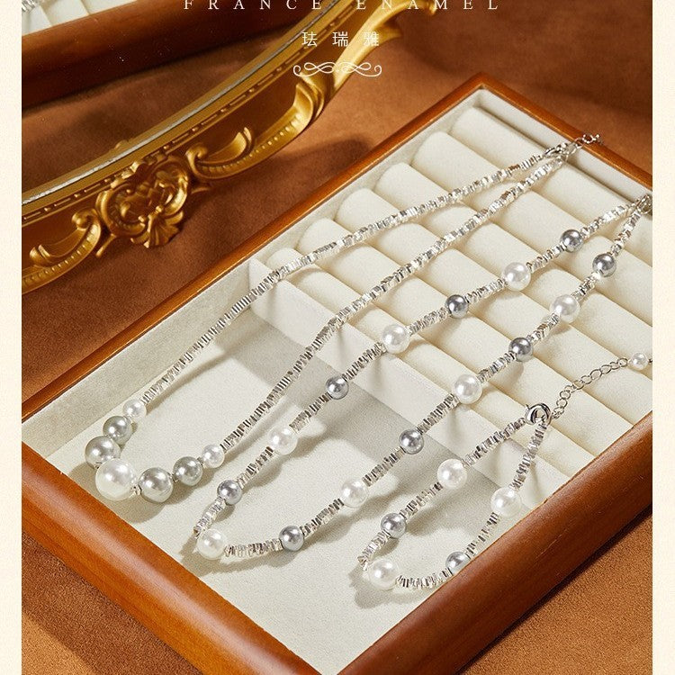 Fashion Classic Broken Silver Pearl Necklace