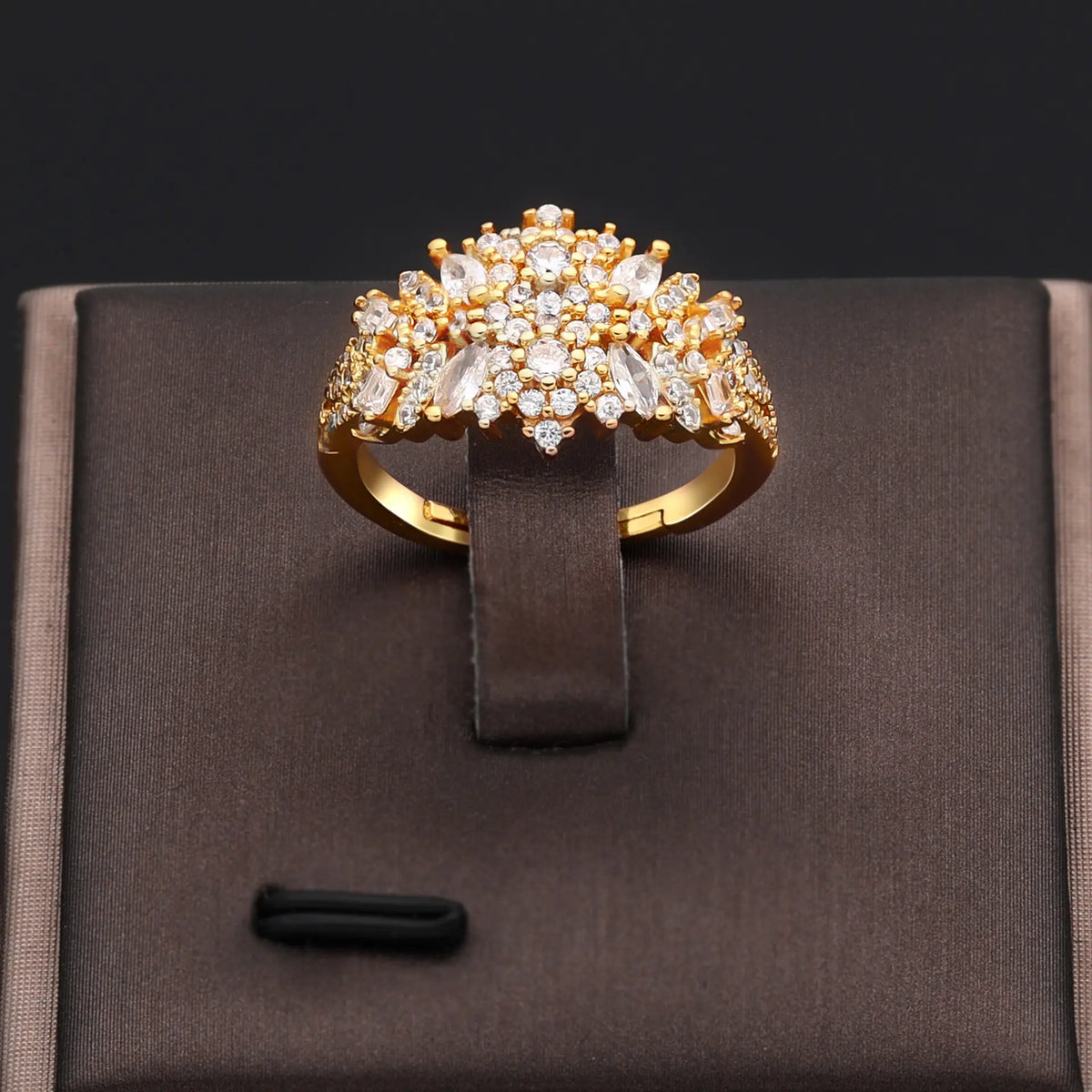 Luxury Gold Crystal Floral Jewelry Set Necklace Earrings Ring Bracelet Bridal Wedding Statement Jewelry for Women