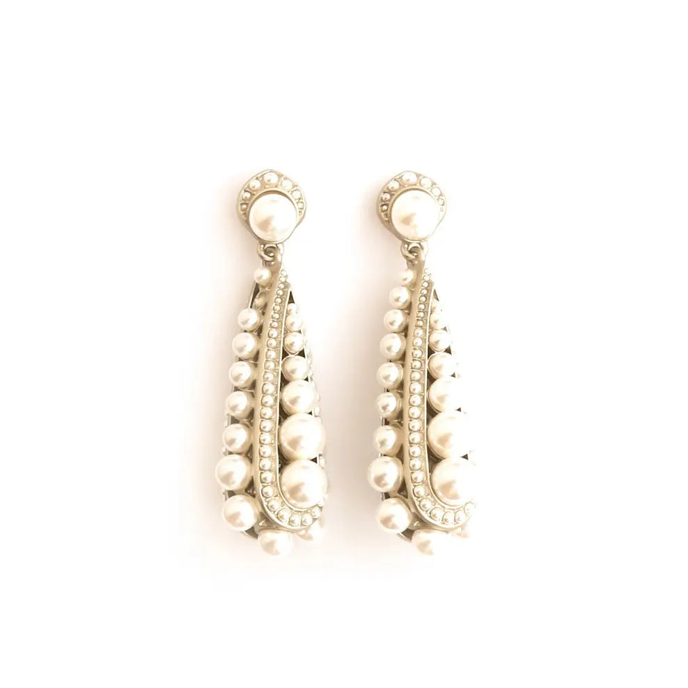 Boucles d'oreilles clous rétro françaises en perles