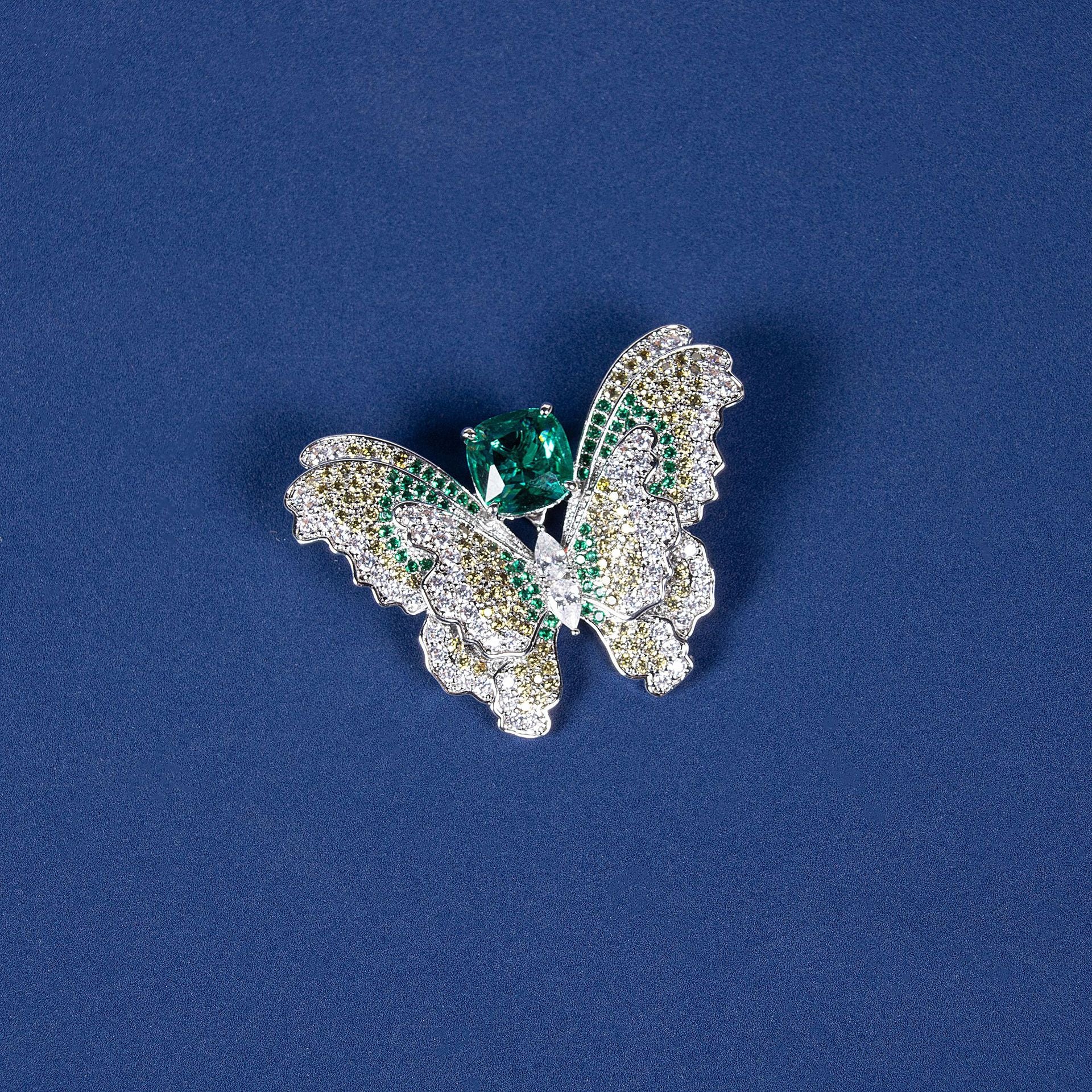 New butterfly necklace color double zircon set