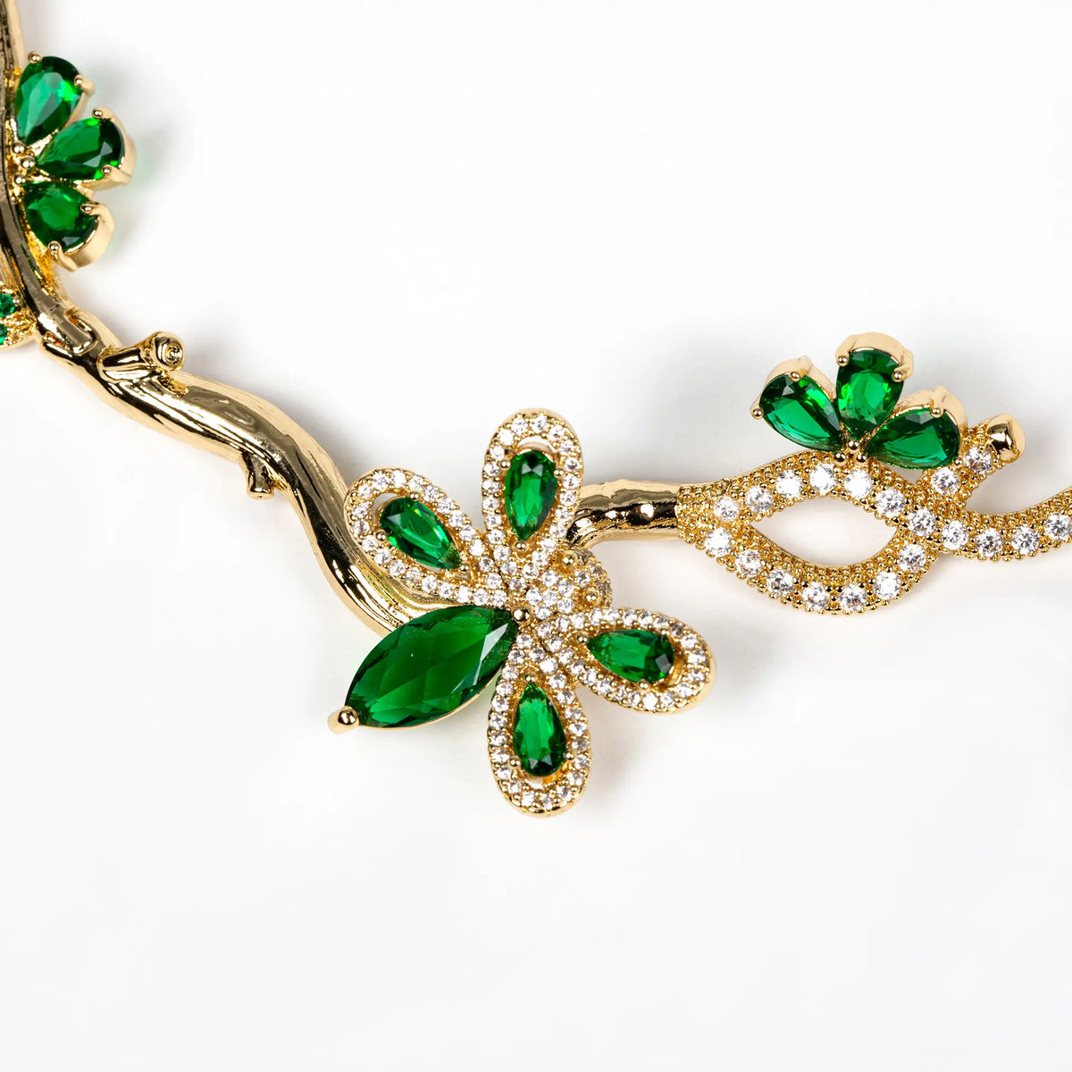 Parure collier et boucles d'oreilles papillon 3D en zircon, style léger luxe