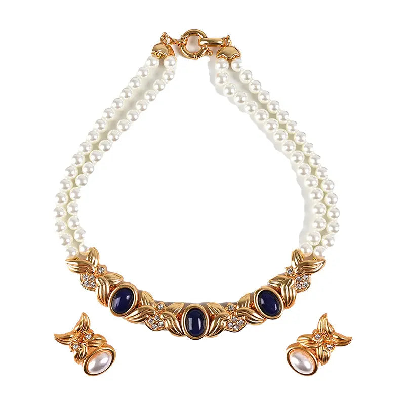 Collier de lapis-lazuli émaillé « Medieval Heavy Industry »