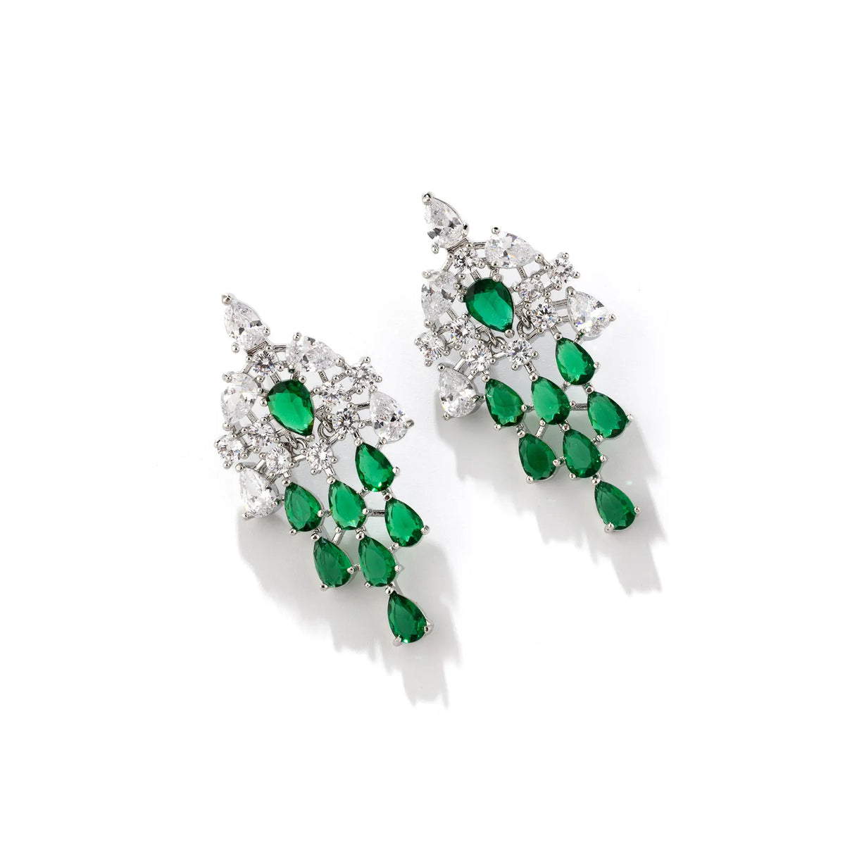 Royal Emerald Crystal Necklace Set – Elegant Green Gemstone Jewelry Collection