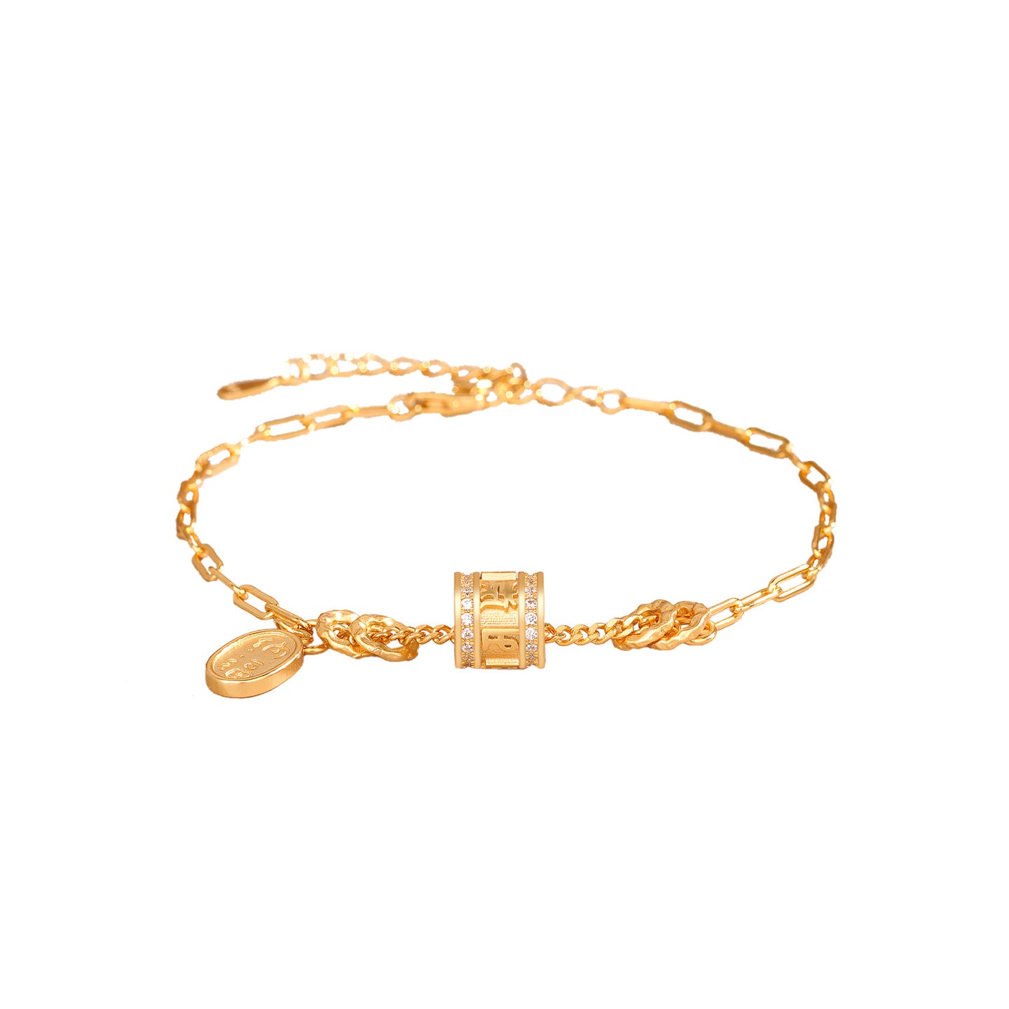 S925 sterling silver splicing transshipment text bracelet