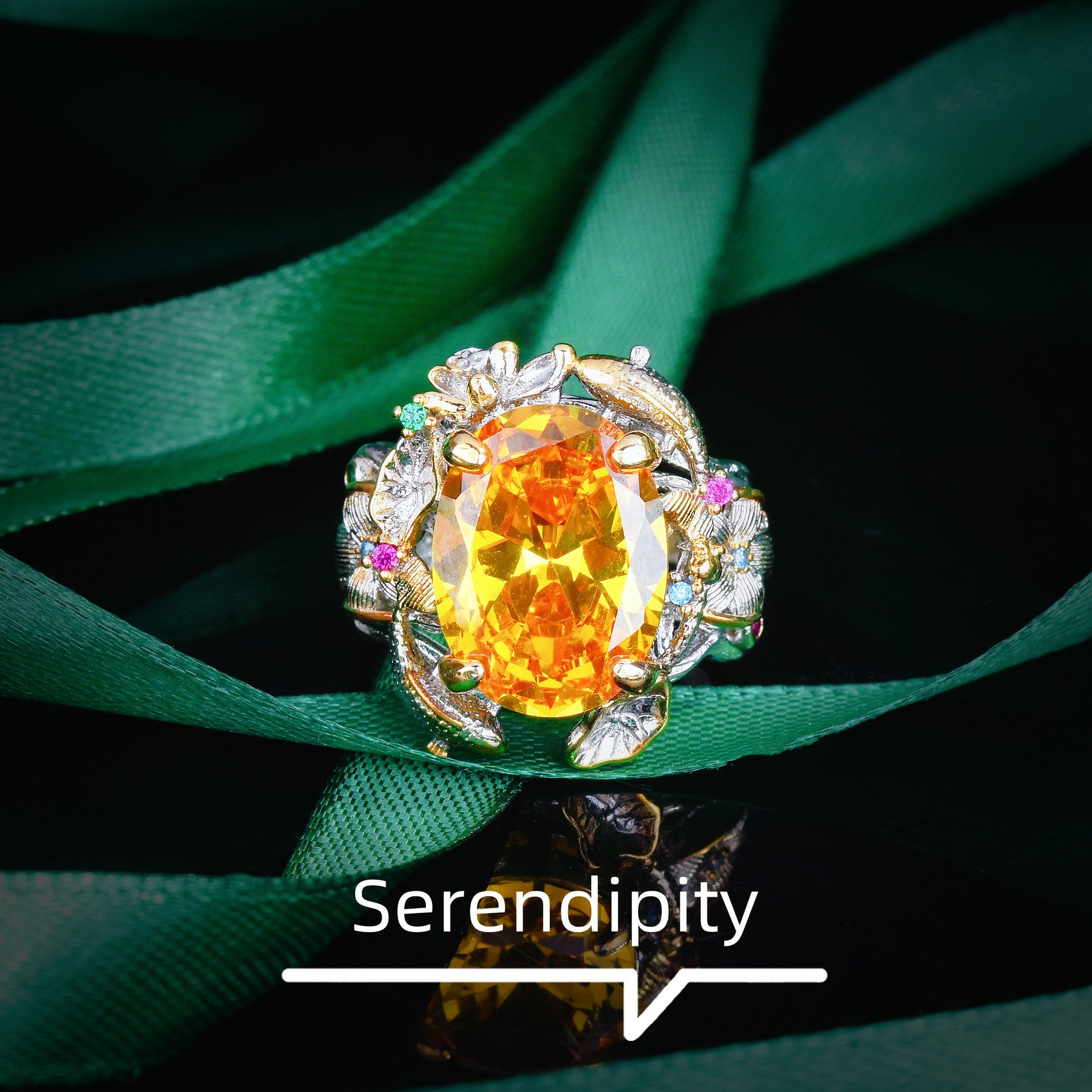 Italian retro bright yellow diamond colored treasure series