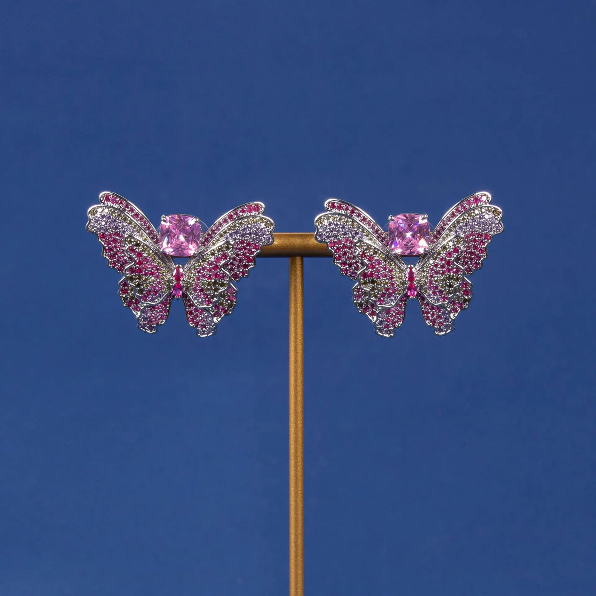 Nouveau collier papillon couleur double zircon serti