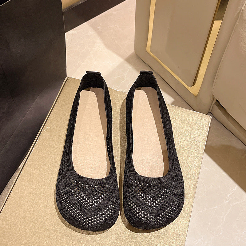 Eco-friendly fashion women's woven hollow loafers