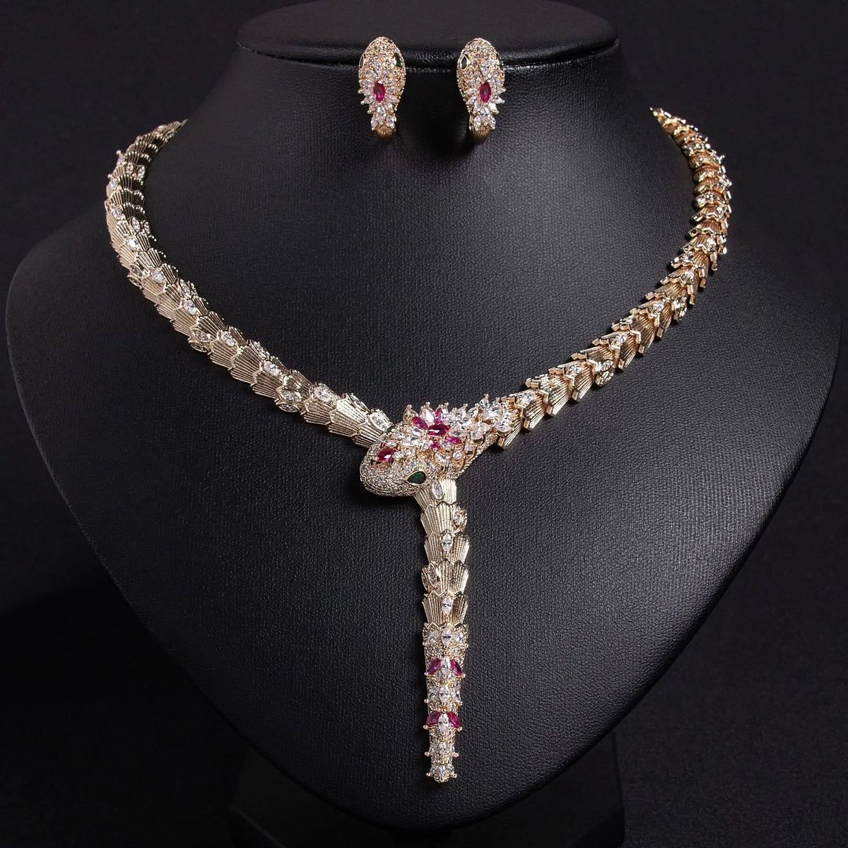 Snake necklace earrings jewelry set bracelet banquet haute couture snake necklace