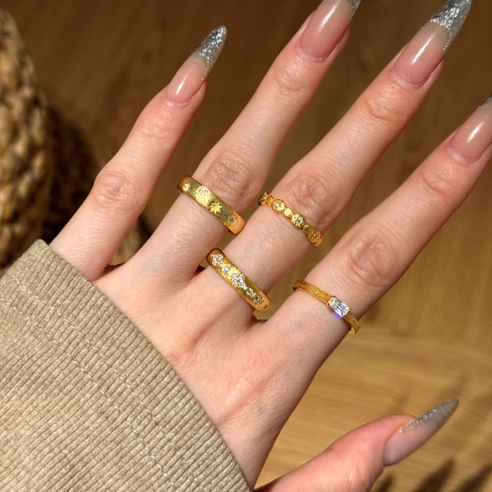 Fashion matte zircon ring
