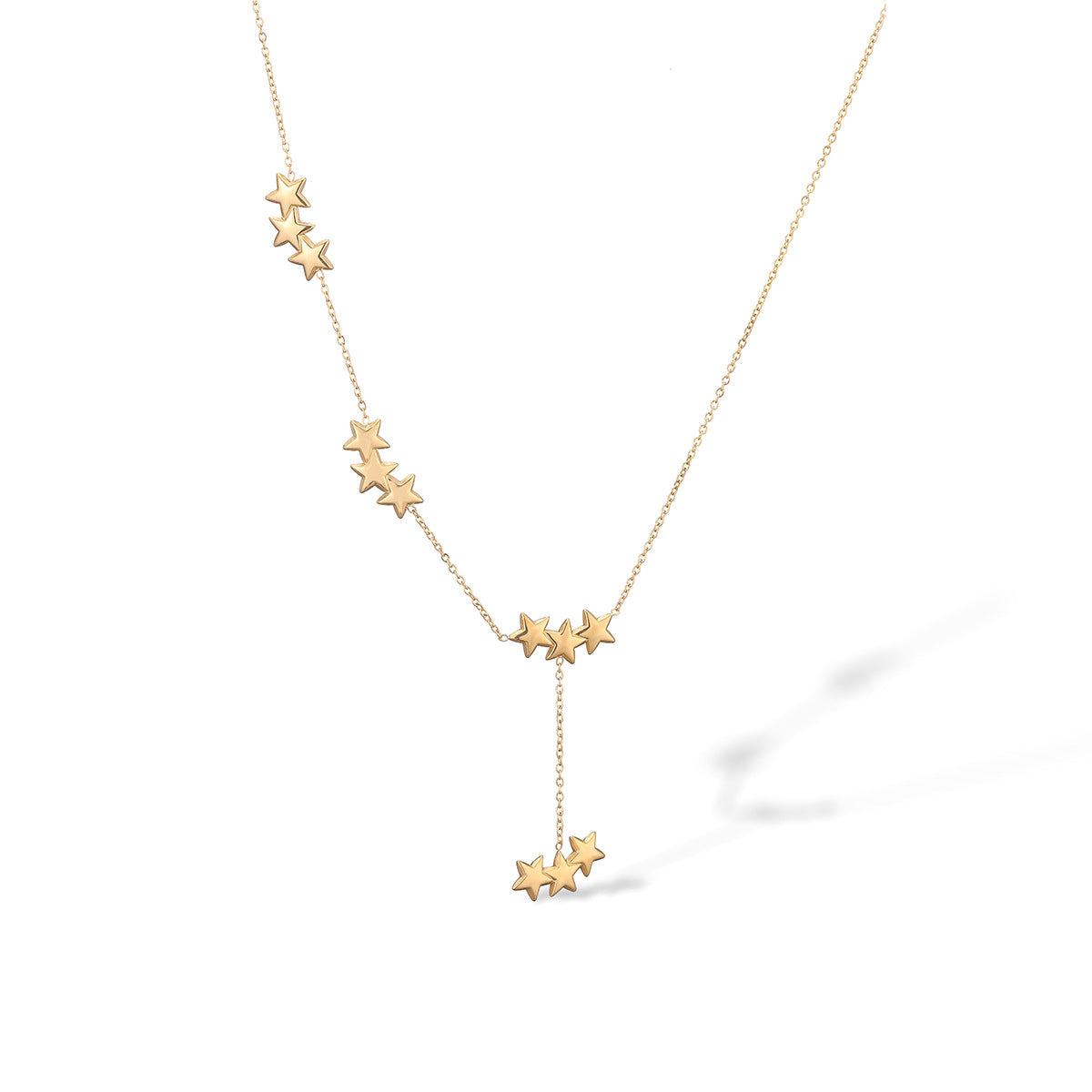 Simple love star fringed necklace