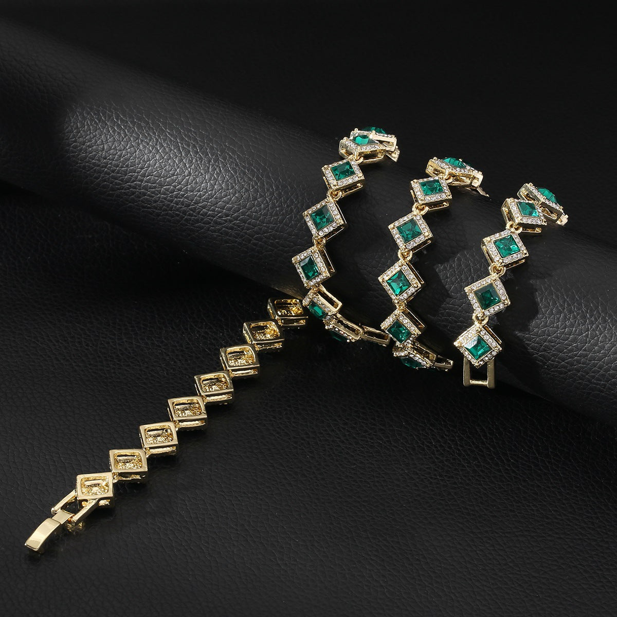 Emerald Small Square Diamond Cuban Necklace