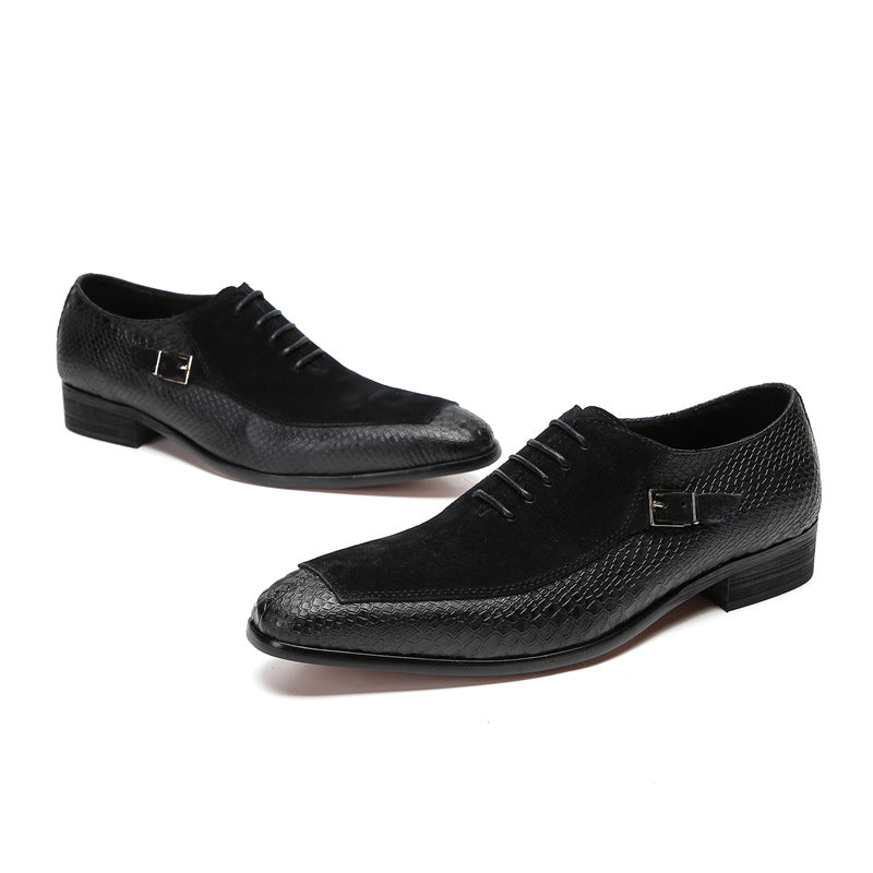 British men's business dress lace-up derby shoes