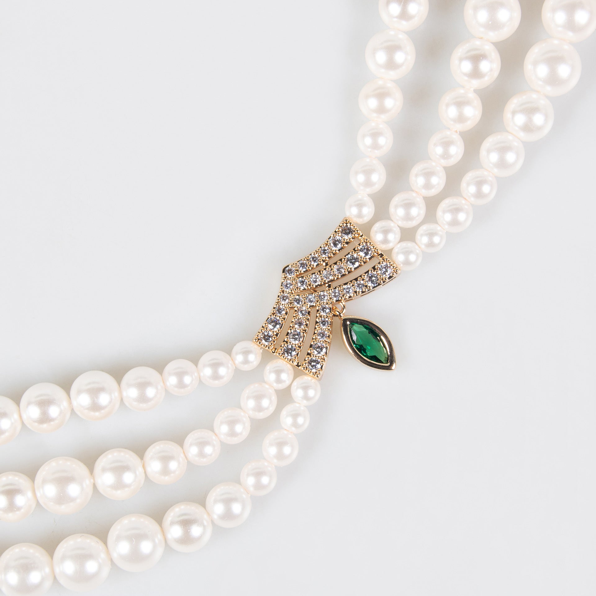 Luxury White Pearl Necklace – Multi Layer Crystal Jewelry for Women