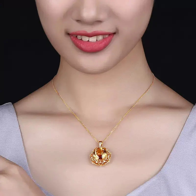 Collection nid d'oiseau en citrine surdimensionnée de 10 carats