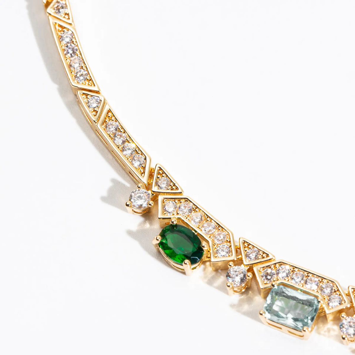 Parure de bijoux de luxe avec collier et boucles d'oreilles en cristal multicolore