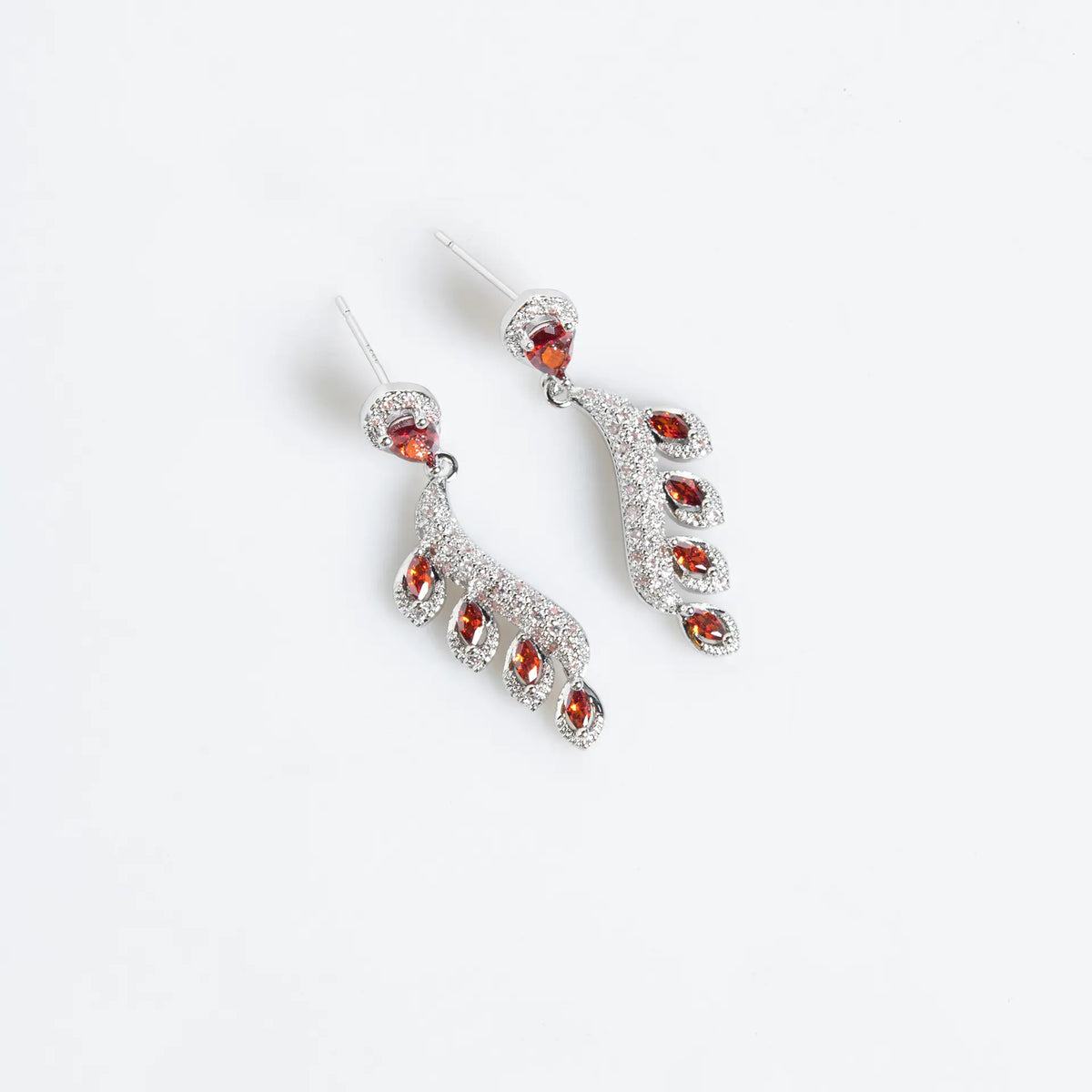 Glamorous Red Gemstone Necklace and Earrings Set – Luxury Evening Jewelry Collection