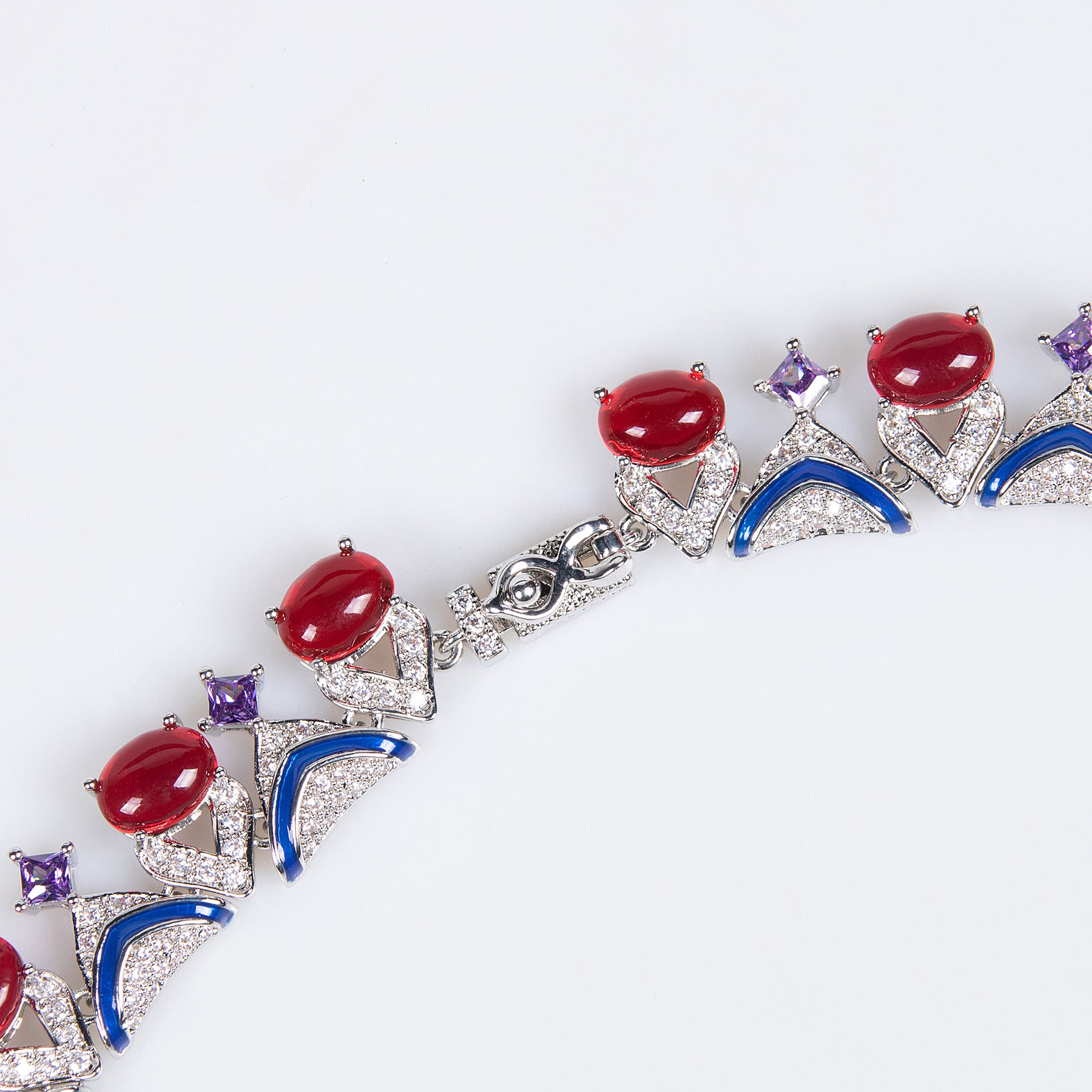 Elegant Ruby Red Crystal Jewelry Set – Luxury Necklace and Earrings for Women