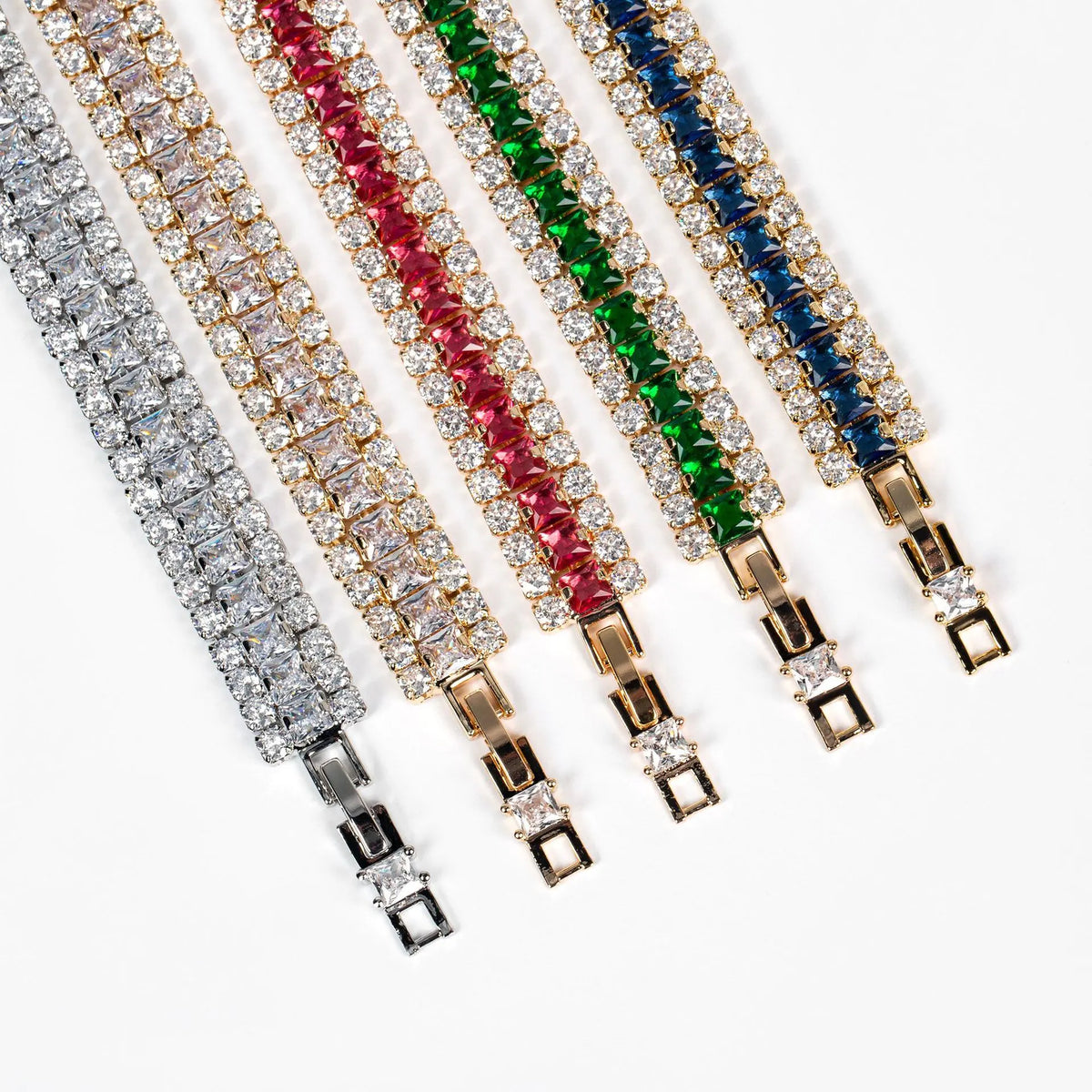 Bracelet de tennis de luxe en cristal rouge pour femmes
