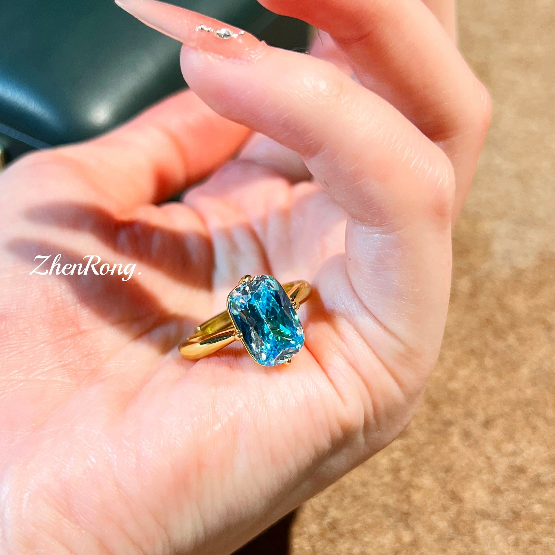 Vintage Ice Flower Cut Paraiba Diamond Ring
