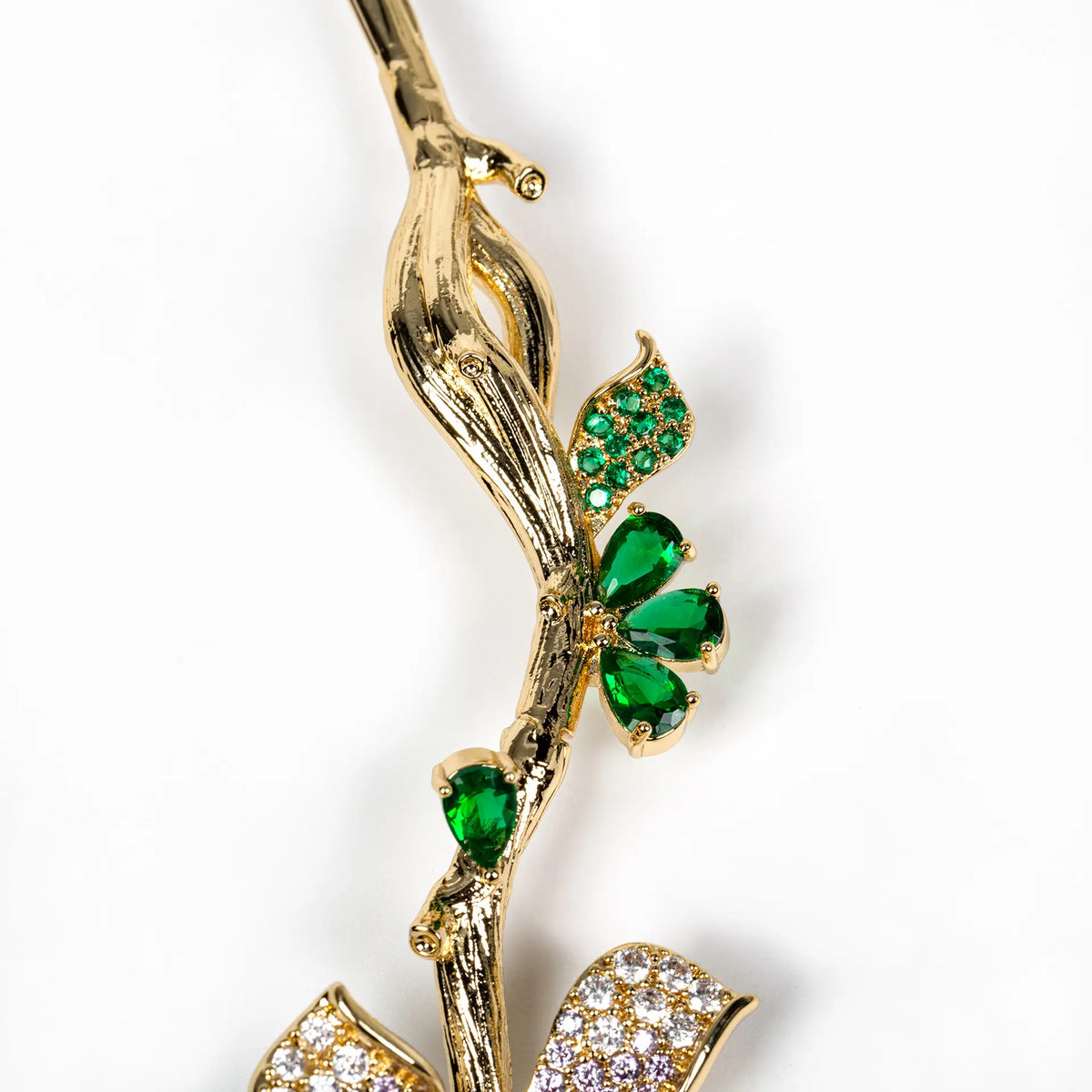 Parure collier et boucles d'oreilles papillon 3D en zircon, style léger luxe