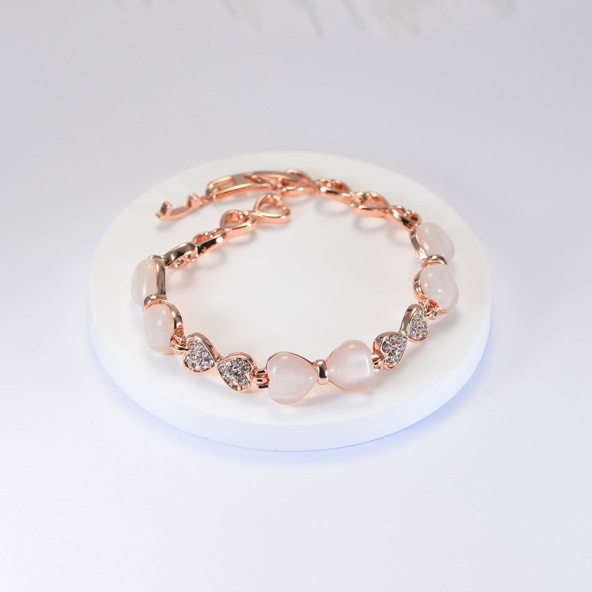 Baroque heart opal bow bracelet