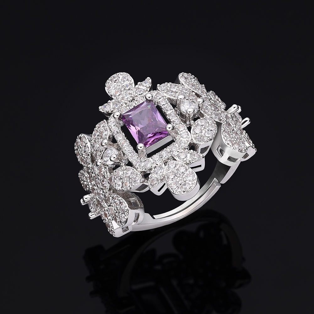 Luxury Amethyst Crystal Statement Jewelry Set for Evening Wear
