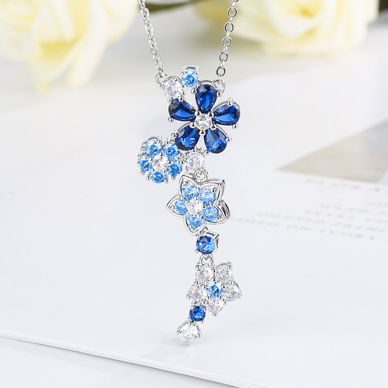Fashion Blue Zircon Flower Collection