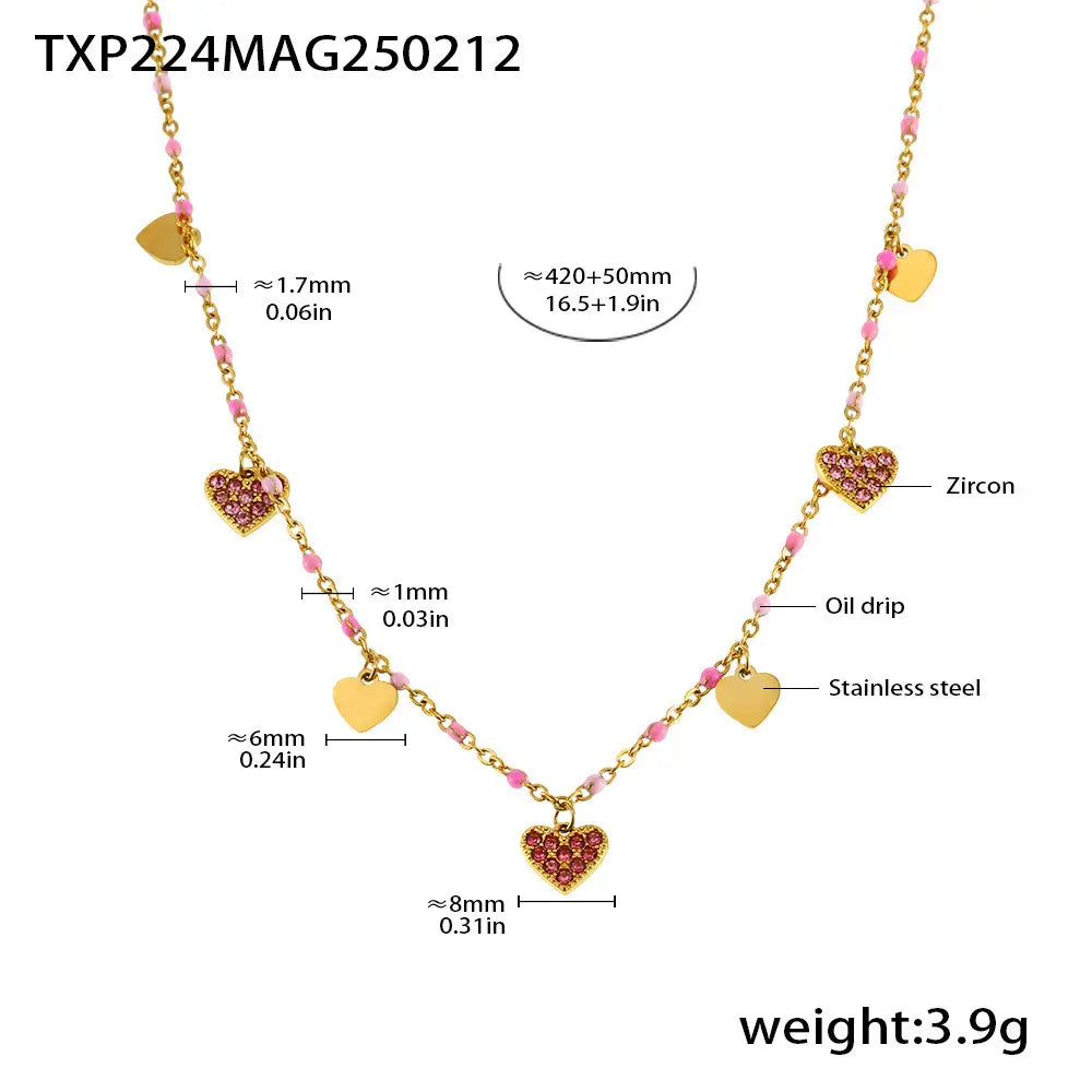 Collier en acier au titane et zircon Fashion Symphony