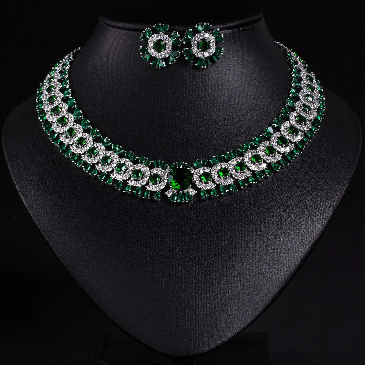 Ensemble collier et boucles d'oreilles de luxe en cristal jaune pour soirée de gala