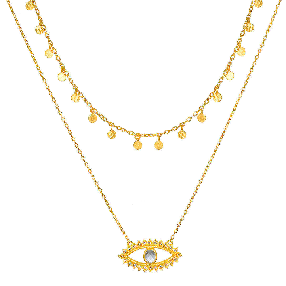 Sun and Moon Double Stacked Necklace