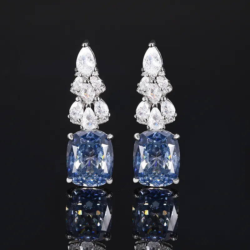 Boucles d'oreilles clous roses élégantes en cuivre plaqué or à fond plat