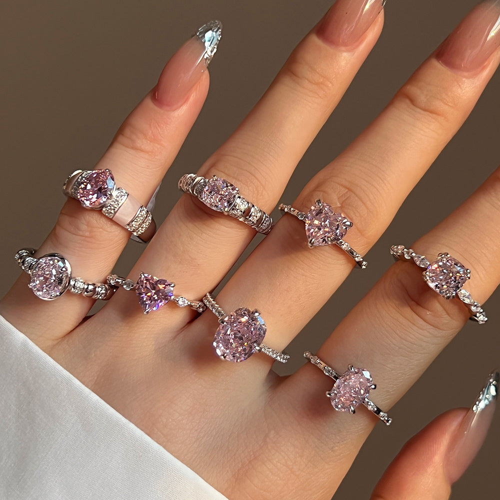 Light luxury high-end zircon series ring
