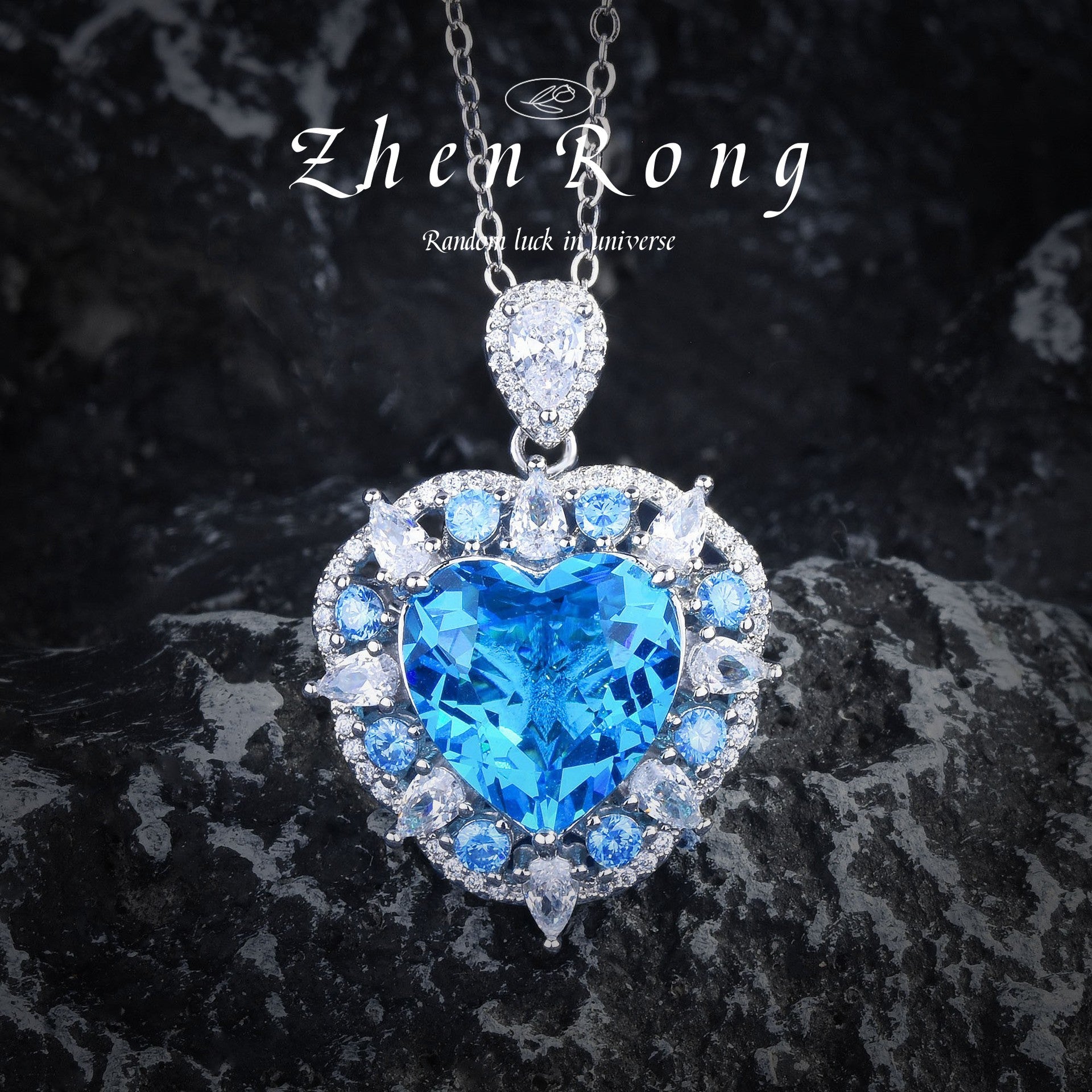 Luxury heavy industry topaz love pendant necklace colorful treasure set