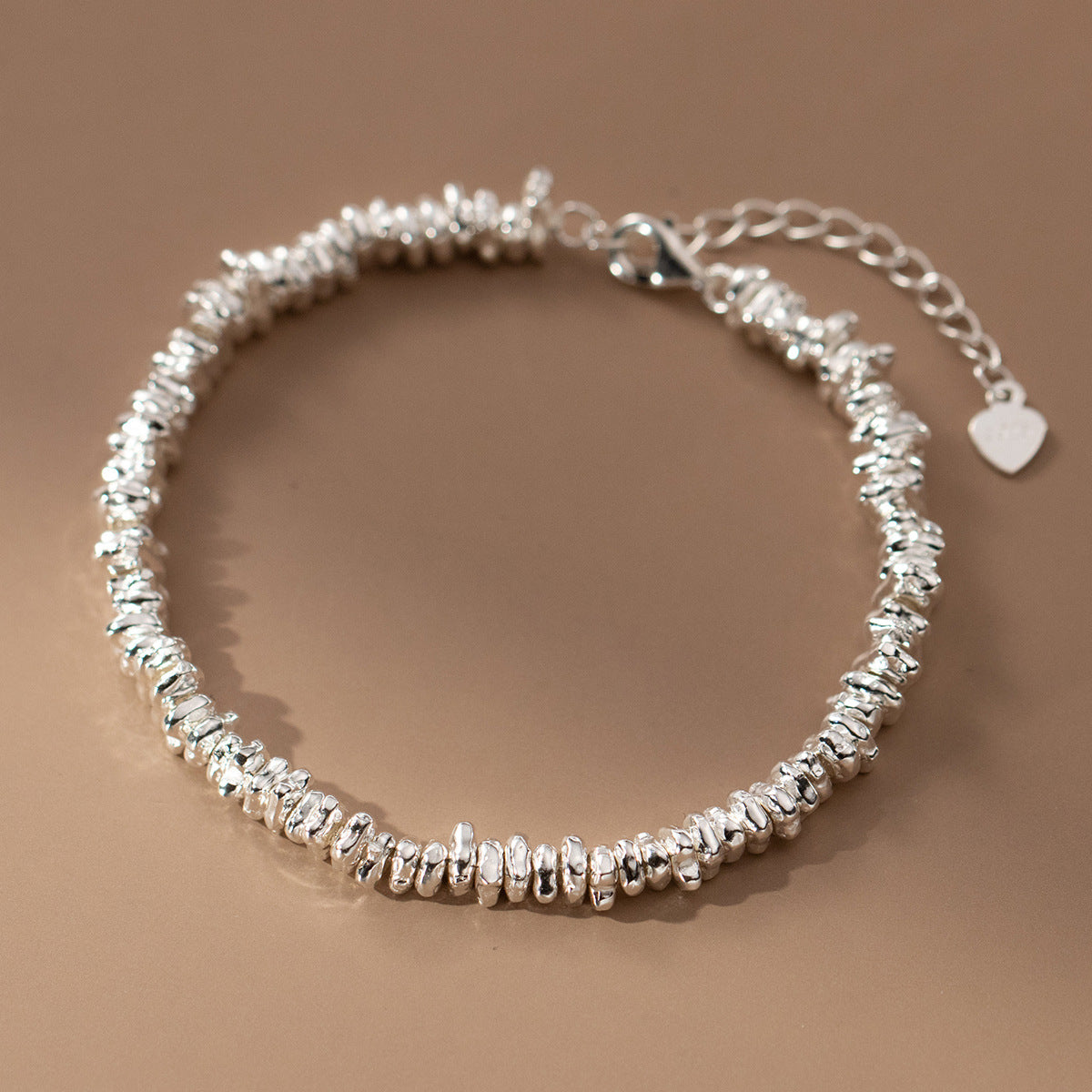 S925 Sterling Silver Irregular Broken Silver Bracelet