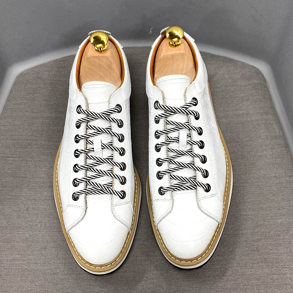 Black leather platform casual shoes fashion business leather shoes