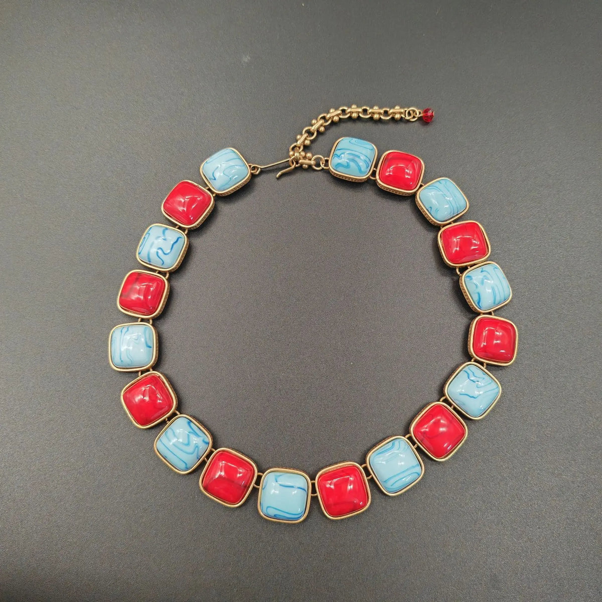 Dopamine beaded necklace new summer collarbone chain color fashion jewelry bracelet stud earrings