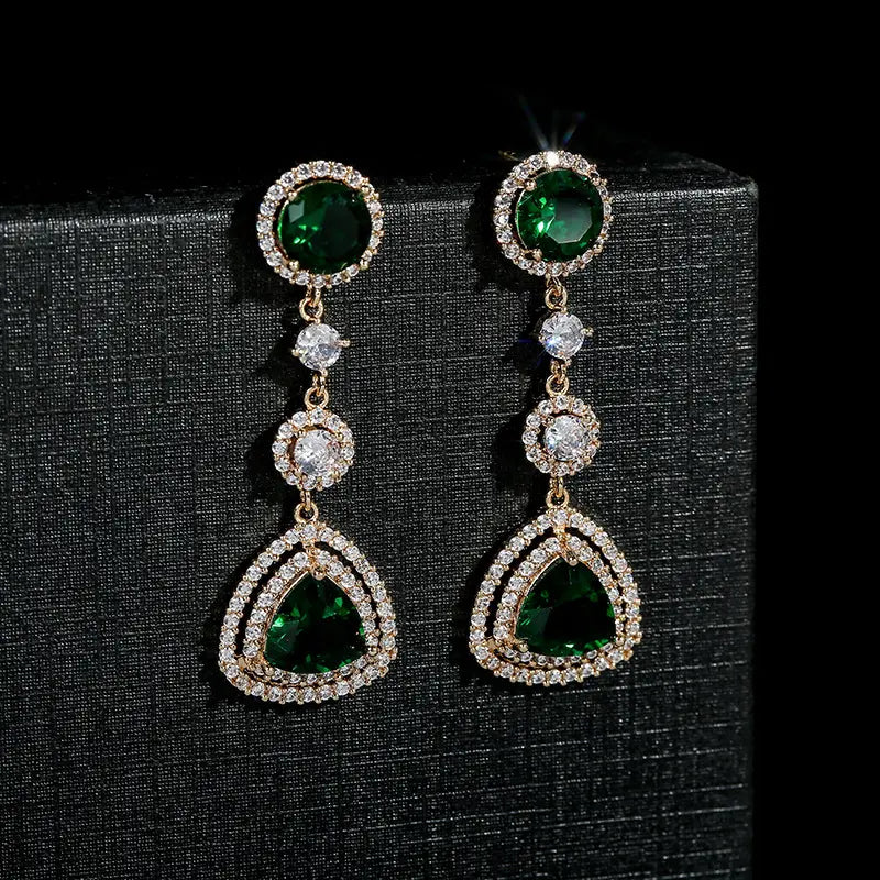 Vintage Inspired Pink Crystal Earrings – Red Teardrop Gemstone Luxury Jewelry