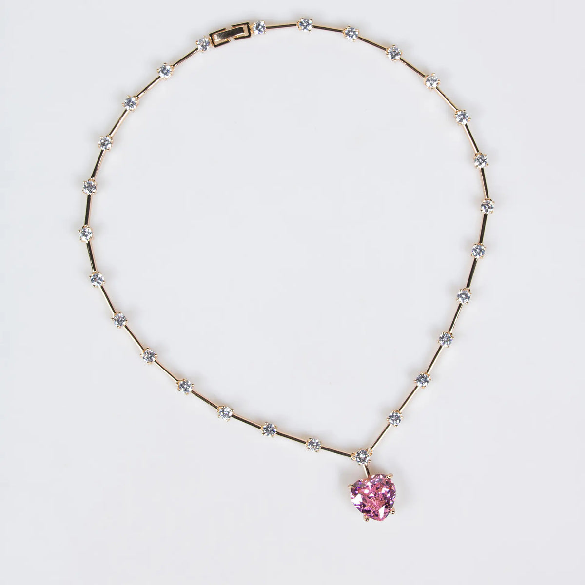 Romantic Yellow Crystal Heart Necklace Set – Elegant Jewelry Gift for Women