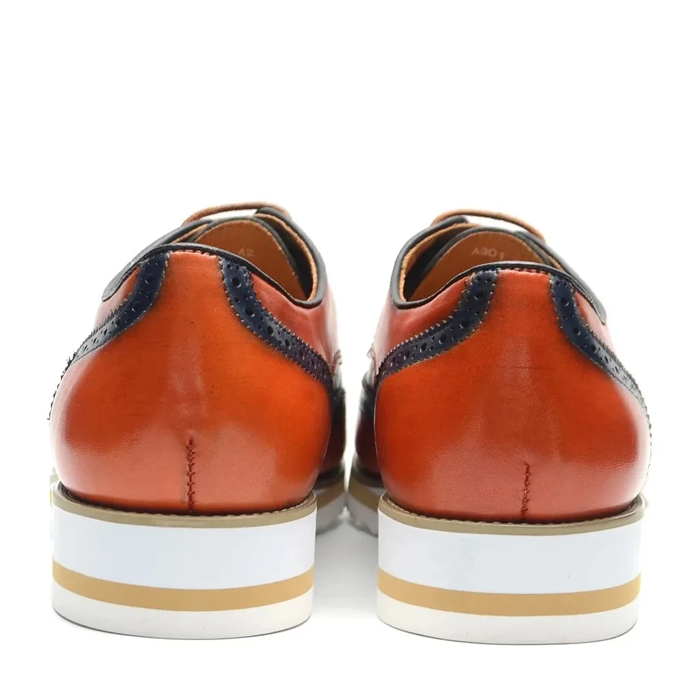 Chaussures classiques d'affaires en cuir pour hommes Chaussures décontractées en cuir sculptées à la main pour hommes richelieus derbies pour hommes
