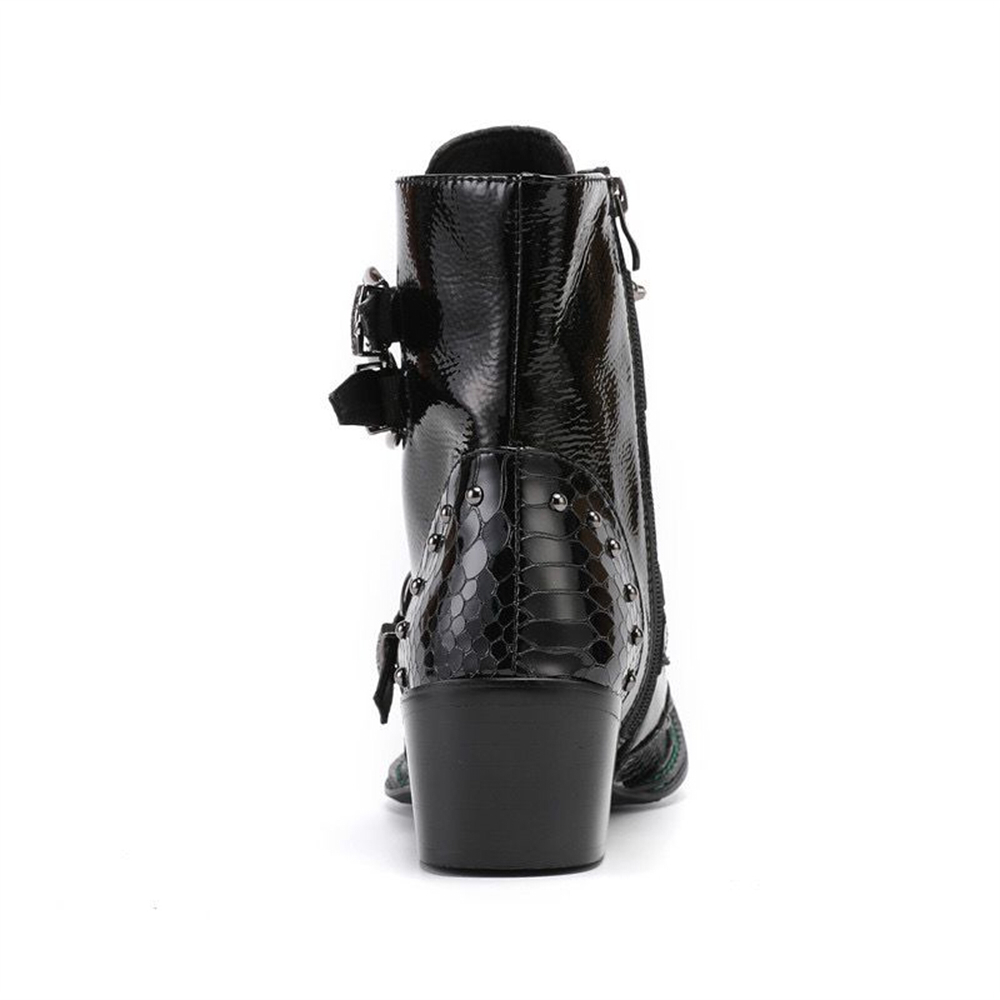 brown Men's High Top Brogue Booties Banquet Leather Boots Men's Boots