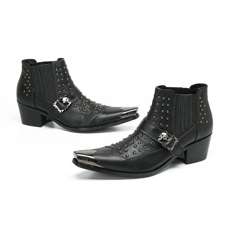 High heels, pointed leather boots, men's shoes, cowboy boots, motorcycle boots, Chelsea boots