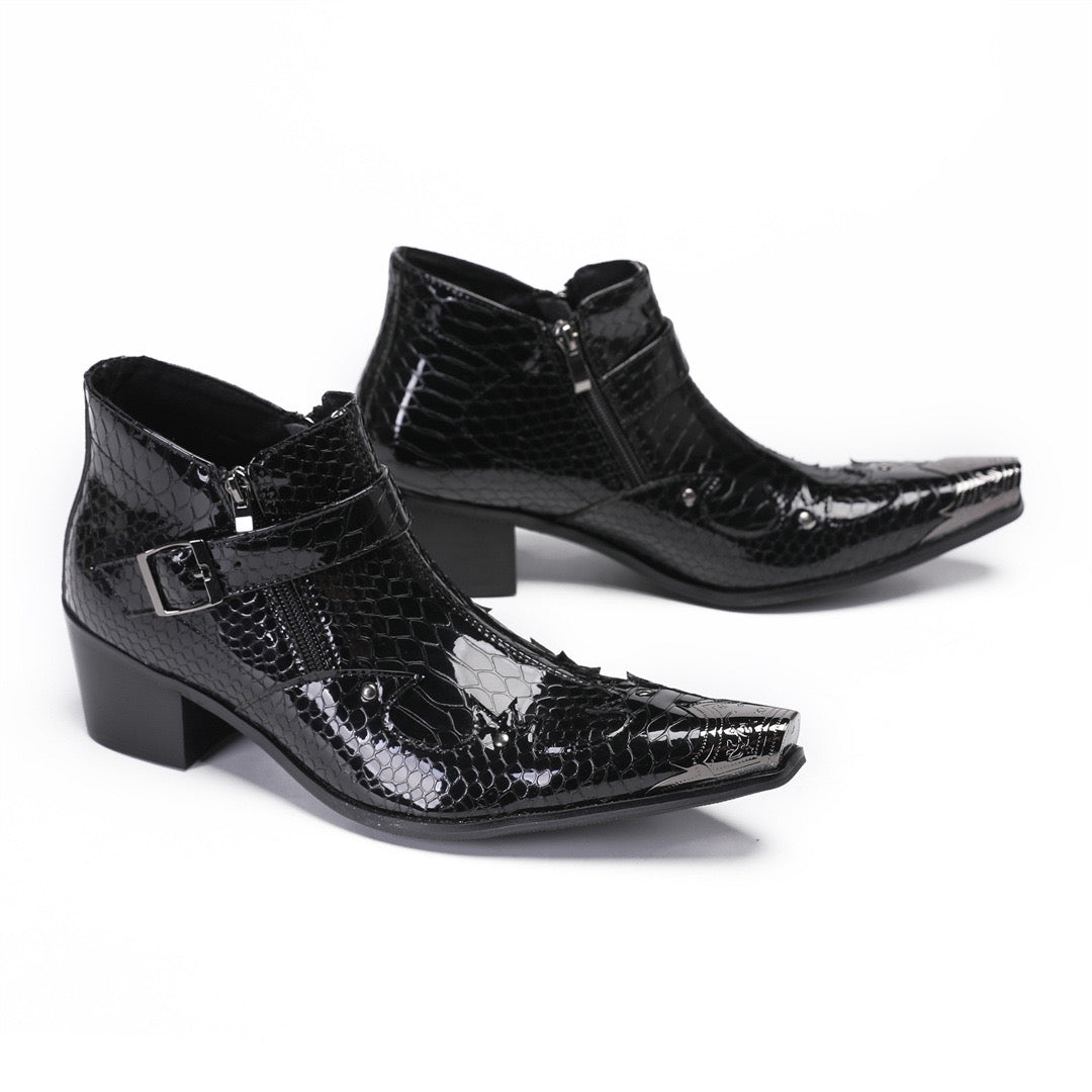 Stivali da uomo neri Stivali Chelsea alla moda Stivali corti a punta